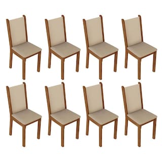 Foto 8 | Foto 8 | Juego de Comedor Mesa Tablero De Madera 8 Sillas Marrón/crema/beige Marisa Madesa