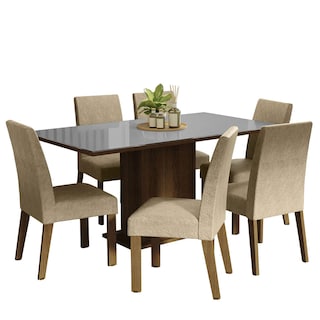 Foto 1 | Foto 1 | Juego de Comedor Mesa Tablero de Vidrio 6 Sillas Madesa Alexis Gris