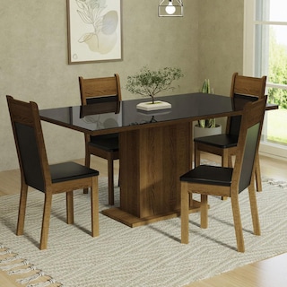 Foto 2 | Foto 2 | Juego de Comedor con Tablero de Vidrio y 4 Sillas Madesa Greta