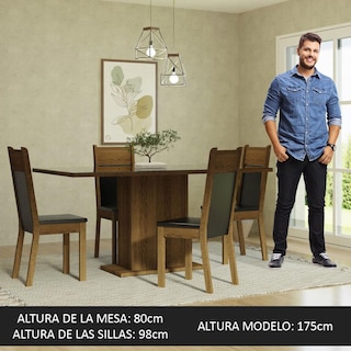 Foto 4 | Foto 4 | Juego de Comedor con Tablero de Vidrio y 4 Sillas Madesa Greta