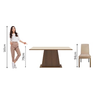 Foto 4 | Foto 4 | Juego de Comedor Madesa Luciana Mesa Con Tablero De Madera Y 6 Sillas Marrón/crema/imperial