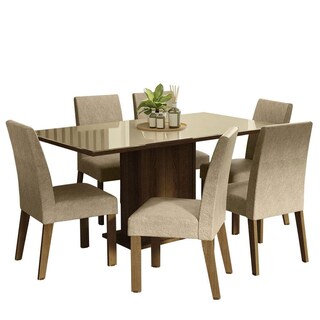 Foto 1 | Foto 1 | Juego de Comedor Mesa Tablero de Vidrio 6 Sillas Madesa Alexis Beige