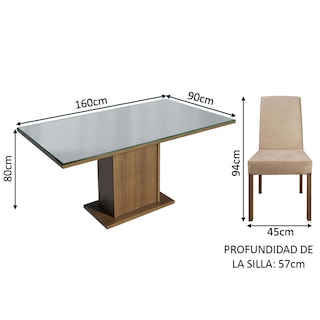 Foto 7 | Foto 7 | Juego de Comedor Mesa con Tablero de Vidrio 4 Sillas Madesa Avril Gris