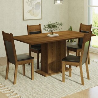 Foto 2 | Foto 2 | Juego de Comedor con Tablero de Madera y 4 Sillas Madesa Elisa Marrón/Negro