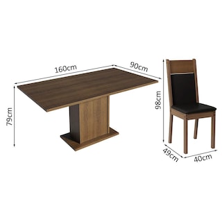 Foto 3 | Foto 3 | Juego de Comedor con Tablero de Madera y 4 Sillas Madesa Elisa Marrón/Negro