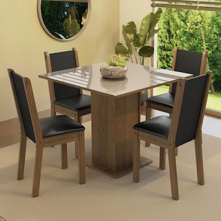 Foto 2 | Foto 2 | Juego de Comedor Madesa Tifani Mesa con Tablero de Vidrio 4 Sillas Marrón