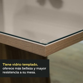 Foto 6 | Foto 6 | Juego de Comedor Madesa Tifani Mesa con Tablero de Vidrio 4 Sillas Marrón