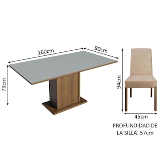 Foto 4 | Foto 4 | Juego de Comedor con Tapa de Madera + 6 Sillas Imperial Madesa Renata