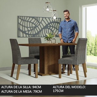 Foto 4 | Foto 4 | Comedor Madesa Keila con 4 Sillas Grises