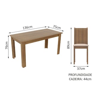 Foto 5 | Foto 5 | Juego de Comedor Madesa Rosie con 4 Sillas