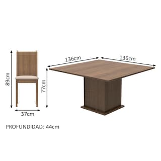 Foto 4 | Foto 4 | Comedor Madesa Clarice Mesa Tapa Madera con 8 Sillas