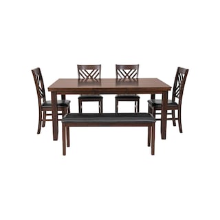 Foto 1 | Foto 1 | Comedor Cosmobel Kenia Negro con 4 Sillas y 1 Banca