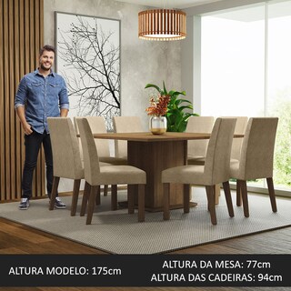 Foto 5 | Foto 5 | Comedor Madesa Beige con 8 Sillas