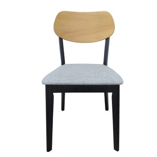 Foto 4 | Foto 4 | Mesa De Comedor Color Madera Y Negro Con 4 Sillas Con Estructura De Madera Maciza Y Asientos Acolchados