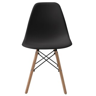 Foto 5 | Foto 5 | Comedor Completo Con Mesa De Cristal Y 4 Sillas Negras Con Patas De Madera Y Soporte Metálico