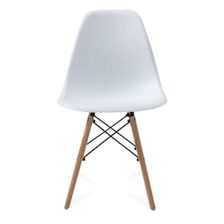 Foto 5 | Foto 5 | Comedor Completo Con Mesa De Cristal Y 4 Sillas Blancas Con Patas De Madera Y Soporte Metálico