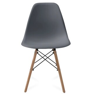 Foto 5 | Foto 5 | Comedor Completo Con Mesa De Cristal Y 4 Sillas Grises Con Patas De Madera Y Soporte Metálico