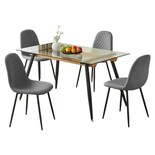 Juego De Comedor 4 Sillas Tapizado Mesa Vidrio Estilo Eames