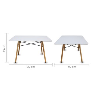 Foto 4 | Foto 4 | Comedor Oslo Rectangular Blanco Para 4 Personas Sillas Oslo Azul