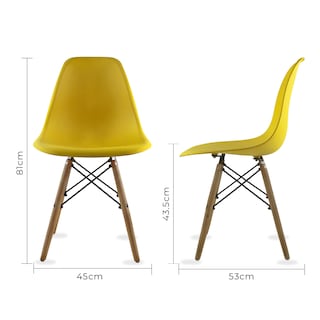 Foto 7 | Foto 7 | Comdeor Cristal Rectangular Para 4 Personas Sillas Oslo Amarillas