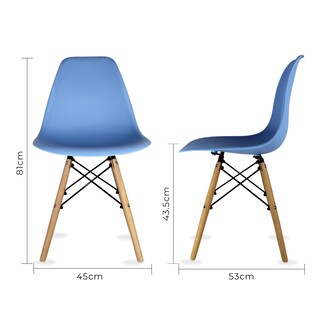 Foto 7 | Foto 7 | Comdeor Cristal Rectangular Para 4 Personas Sillas Oslo Azul