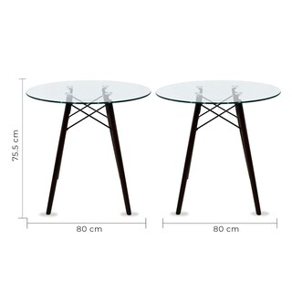 Foto 4 | Foto 4 | Comedor Cristal Con Patas Nogal Para 4 Personas Sillas Oslo Amarillas