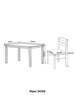 Foto 3 | Foto 3 | Juego de Comedor Mobi León Antique Grey 4 Sillas Ergonómicas