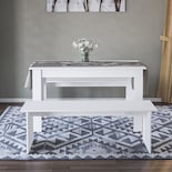 Comedor Mobi Blanco con 2 Bancas