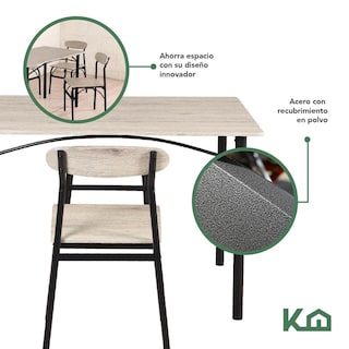Foto 6 | Foto 6 | Comedor De 4 Sillas Metal Mesa Rectangular Elegante Moderno