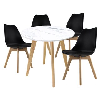 Foto 1 | Foto 1 | Mesa Frankfurt Piedra 80 Calac Con 4 Sillas Frakfurt Negro