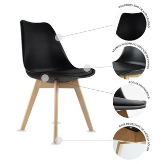 Foto 4 | Foto 4 | Mesa Frankfurt Piedra 80 Calac Con 4 Sillas Frakfurt Negro