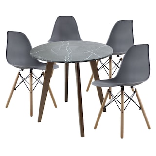 Foto 1 | Foto 1 | Mesa Frankfurt Piedra 80 Marqu Con 4 Sillas Oslo Gris