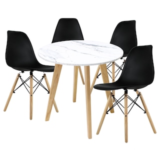 Foto 1 | Foto 1 | Mesa Frankfurt Piedra 80 Calac Con 4 Sillas Oslo Negro