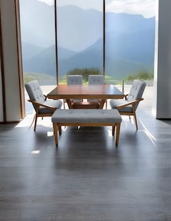Foto 2 | Foto 2 | Comedor Para 6 Personas De Madera De Parota Color Gris Claro