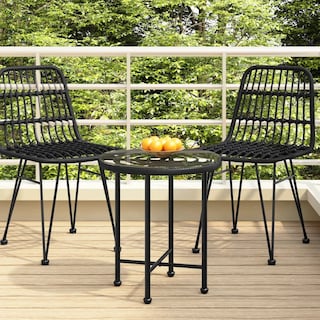 Foto 2 | Foto 2 | Mesa De Comedor Vidaxl Redonda Con Tapa De Cristal Templado Negro - Venta Internacional.