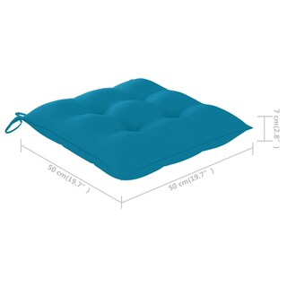 Foto 7 | Foto 7 | Sillas De Comedor Para Patio Vidaxl  Madera Maciza De Acacia  Cojines Azules - Venta Internacional.