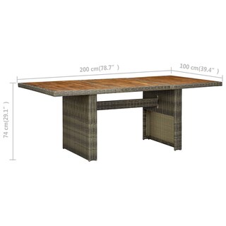 Foto 7 | Foto 7 | Mesa de Patio VidaXL de Poliratán Marrón y Madera Maciza de Acacia - Venta Internacional