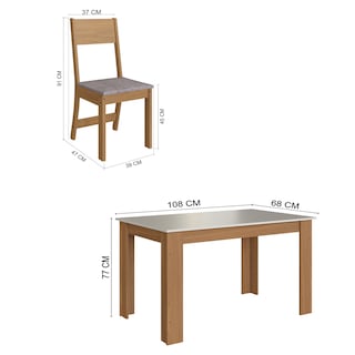 Foto 5 | Foto 5 | Comedor 4 Sillas Mesa Rectangular Atlanta Frei