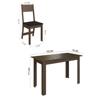 Foto 5 | Foto 5 | Comedor 6 Sillas Mesa Rectangular Mod Atlanta Café