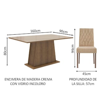 Foto 6 | Foto 6 | Comedor Madesa Marrón con 4 Sillas