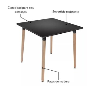 Foto 7 | Foto 7 | Mesa De Comedor Top Living Dt2n Negra