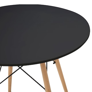Foto 3 | Foto 3 | Mesa Redonda Color Negro Con Patas Y Tablero De Madera Mdf 80cm (diámetro)