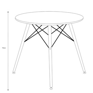 Foto 5 | Foto 5 | Mesa Redonda Color Negro Con Patas Y Tablero De Madera Mdf 80cm (diámetro)