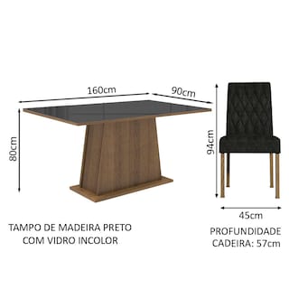 Foto 3 | Foto 3 | Juego de Comedor Mesa de Vidrio y 4 Sillas Madesa Oxford Mn 06