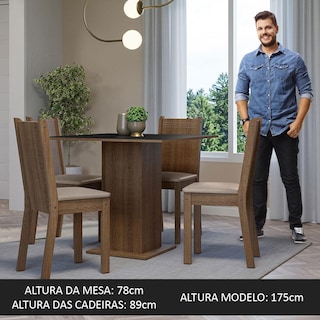 Foto 5 | Foto 5 | Juego De Comedor Mesa Y 4 Sillas Madesa Oxford Samara Mnb