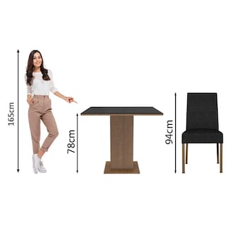Foto 4 | Foto 4 | Juego De Comedor Mesa Y 4 Sillas Madesa Oxford Evelin Mn