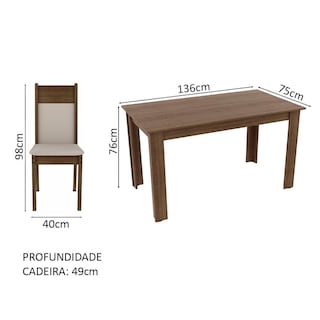 Foto 3 | Foto 3 | Juego de Comedor con Mesa y 4 Sillas Madesa 5009 Mc