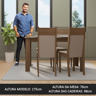 Foto 4 | Foto 4 | Juego de Comedor con Mesa y 4 Sillas Madesa 5009 Mc
