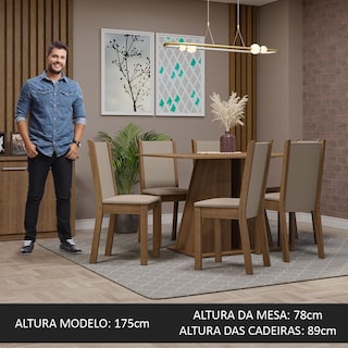 Foto 5 | Foto 5 | Comedor Madesa con 6 Sillas Wendy Mb Café