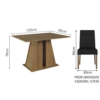 Foto 3 | Foto 3 | Juego de Comedor con 4 Sillas Madesa Oxford Agnes